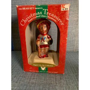 The Brass Key Christmas Treasures Hand Crafted Glass Ornament "Angels Like Me"
